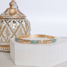 Stretchy Stackable Bangle Pearls and Rhinestones Gold or Silver Tone: Pearls and Crystals - Gold Tone
