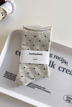Polka Dot Designer Socks: KHAKI / One Size
