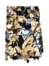 HH-222 Printed scarf with tassel: Beige
