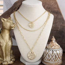 Treasure Trio – 3-in-1 Layered Hammered Coins Necklace: Gold Tone