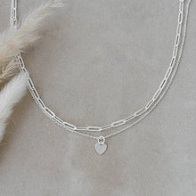 Paper Clip Heart Necklace: Silver