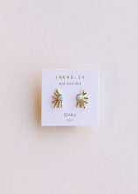 Sun Ray - Fire Opal - Gold Earrings