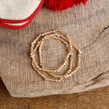 Layered Colorful and Gold Beaded Bracelets Sets: Red