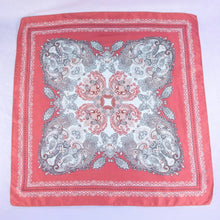 Ornate Paisley Medallion Print Satin Square Scarf: RD