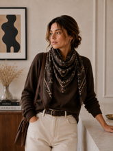 K21 Large Woolen Square Bandana: Cafe