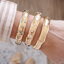 Gold-Tone Eternity Stretch Bangle – Pearls, Turquoise, or Crystals: Skinny - Pearls