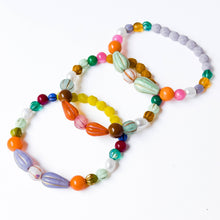 Glass Bead Stretch Bracelet | Colorful Stacking Bracelet: Coral