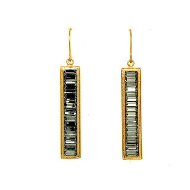 Baguette Crystal Earrings in Gold
