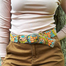 Andean Whisper Embroidered Wool Belt: L