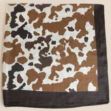 Black And Brown Cow Print Square Scarf: BR