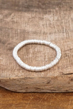 Heishi Disc Boho beaded stretchy bracelet Silver Gold Shell: Gold and Gray