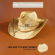 Two Tone Straw Braided Patches Cowboy Hat: KA