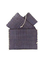 Set of 3 Nesting Zippered Straw Clutches Solid Colors: Natural / Solid