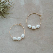Brooklin Hoops-White Pearl: Silver