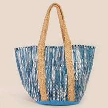 Vibrant Stripes Woven Tote Bag: GR