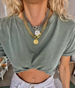 Ethnic Coin Statement Necklace: Gold