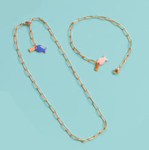 Paperclip Anklet ~ Salty Babes: Fish Teal