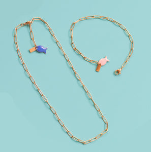 Paperclip Necklace ~ Salty Babes: Fish Teal