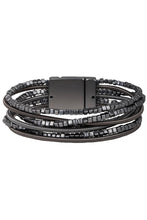 Scarlett Metallic Beaded Bracelet: Silver