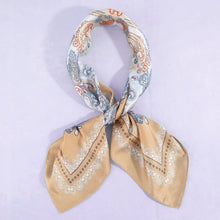 Ornate Paisley Medallion Print Satin Square Scarf: RD