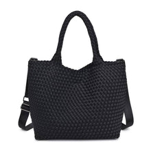 Sky's The Limit Medium Woven Neoprene Tote: Navy Nude