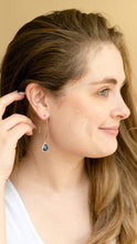 Gemstone Dangle Thread Through Earring 80 Colors Gold Silver: Tide / Gold