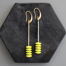 KYLE57 chartreuse discs geometric earrings