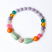 Glass Bead Stretch Bracelet | Colorful Stacking Bracelet: Coral