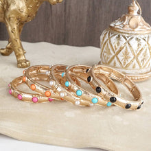 Timeless Charm – Slim Cabochon Eternity Bangle: Orange