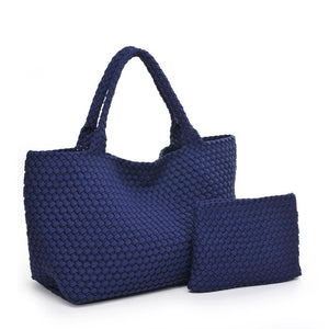 Sky's The Limit - Large Laced Up Eco-Edition Tote: Navy