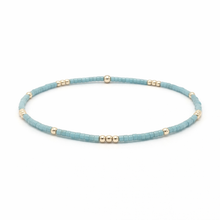 2mm Newport PALE TURQUOISE Blue + Gold Filled Waterproof Bracelet: 7.0