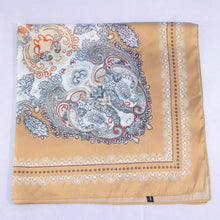 Ornate Paisley Medallion Print Satin Square Scarf: RD