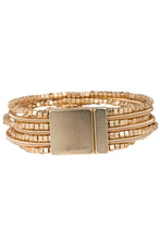 Scarlett Metallic Beaded Bracelet: Silver