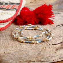 Layered Colorful and Gold Beaded Bracelets Sets: Red
