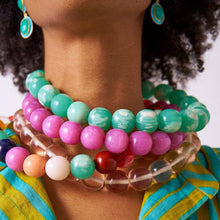 Iris Large Resin Bead Necklace Clear Wholesale
