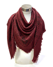 K16 Large wool square bandana: Blue