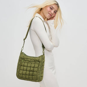 Aura - Quilted Nylon Puffer Crossbody: Black