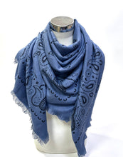 K16 Large wool square bandana: Cafe