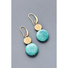 HYLE22 Turquoise disc earrings
