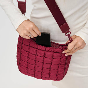 Aura - Quilted Nylon Puffer Crossbody: Cream