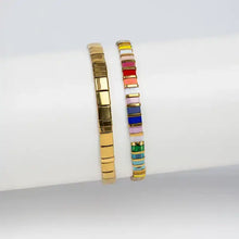 Rainbow Stretch Bracelet Set: Turquoise