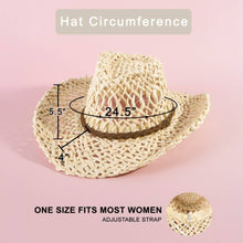 Western Loose Weave Straw Cowboy Hat: NATURAL