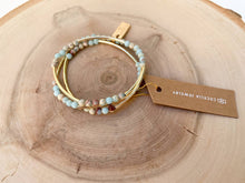 Gemstone Triple Wrap Bracelets: Amazonite