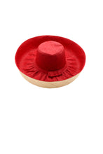 5" & 7" Wide Brim Two Tone Packable Straw Sun Hats: Black Two Tone / 7" Brim
