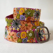 Wildflowers Embroidered Wool Belt: M