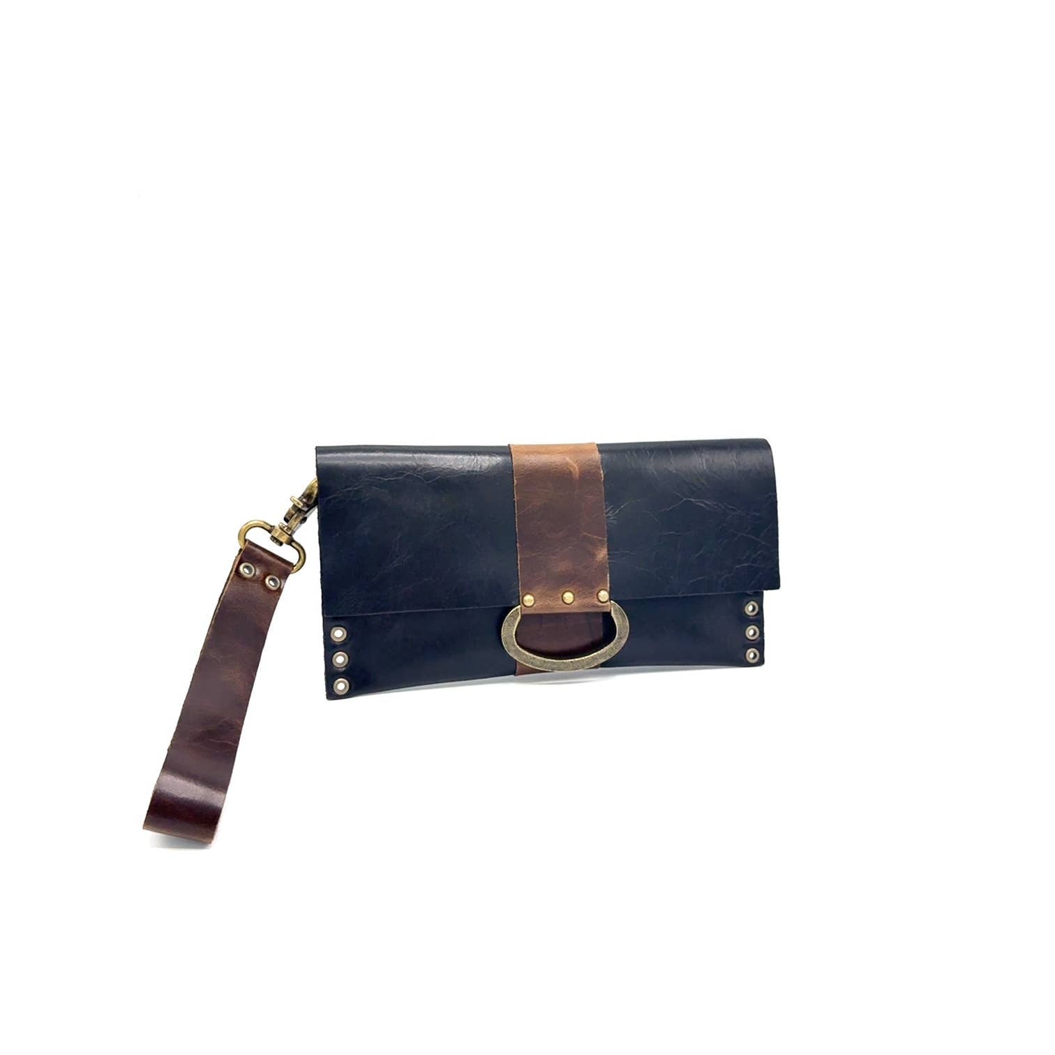 D-Ring Wristlet Clutch: Camel