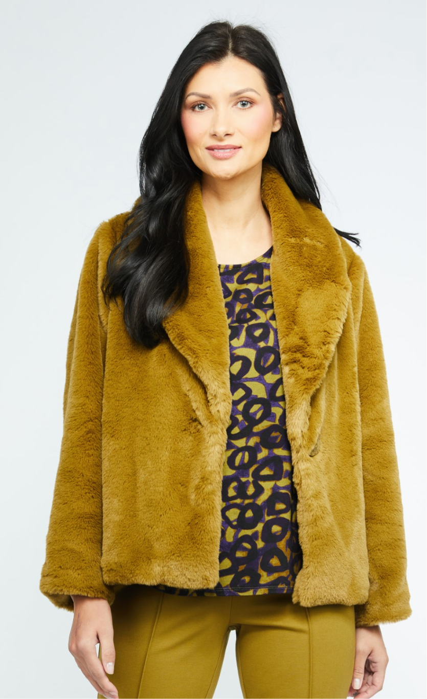 Faux Fur Car Coat