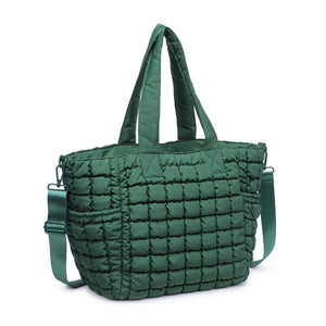 Dreamer - Quilted Puffer Nylon Tote: OIive