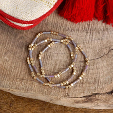 Layered Colorful and Gold Beaded Bracelets Sets: Red