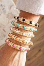 Timeless Charm – Slim Cabochon Eternity Bangle: Orange